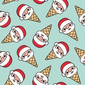 Santa Ice Cream Cones - mint - Christmas - LAD22