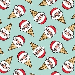 (small scale) Santa Ice Cream Cones - mint - Christmas - LAD22