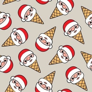 Santa Ice Cream Cones - tan - Christmas - LAD22