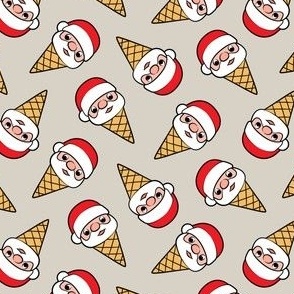 (small scale) Santa Ice Cream Cones - tan - Christmas - LAD22
