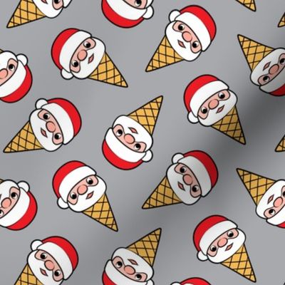 Santa Ice Cream Cones - grey - Christmas - LAD22
