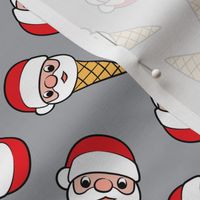 Santa Ice Cream Cones - grey - Christmas - LAD22