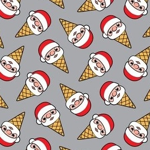 (small scale) Santa Ice Cream Cones - grey - Christmas - LAD22