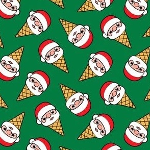 (small scale) Santa Ice Cream Cones - green - Christmas - LAD22