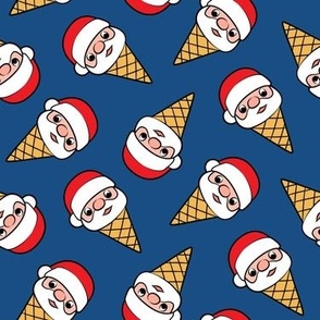 Santa Ice Cream Cones - blue - Christmas - LAD22