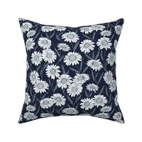 daisies in the night | navy blue