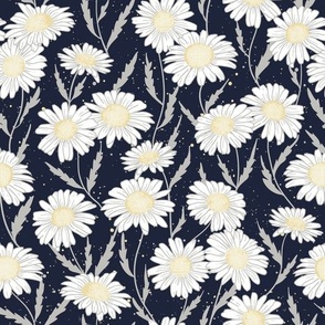 midnight daisies | navy blue
