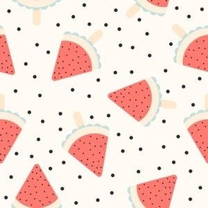 Watermelon Popsicles Dots Black