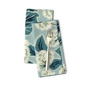 Retro Floral - Large - Teal - Vintage