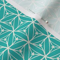 Stargazer - Retro Geometric Textured Aqua Small Scale