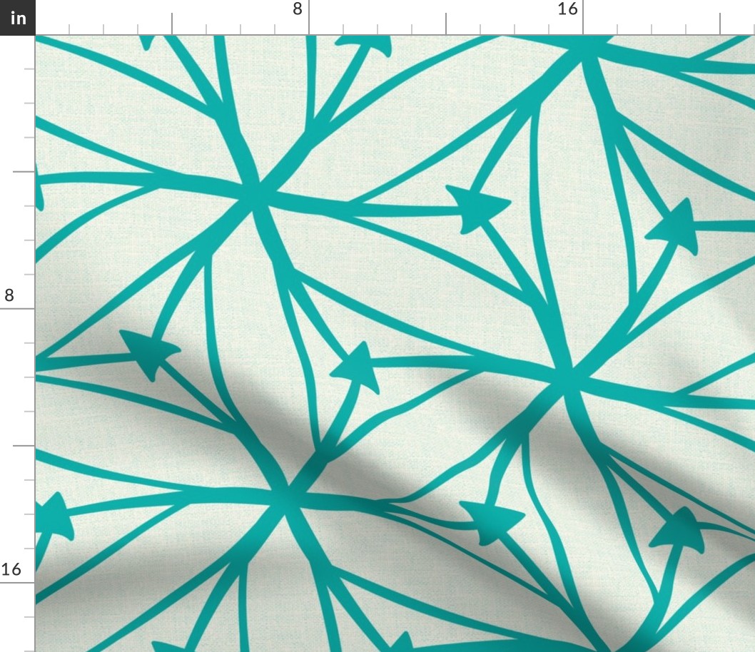 Stargazer - Retro Geometric Textured Ivory Aqua Jumbo Scale