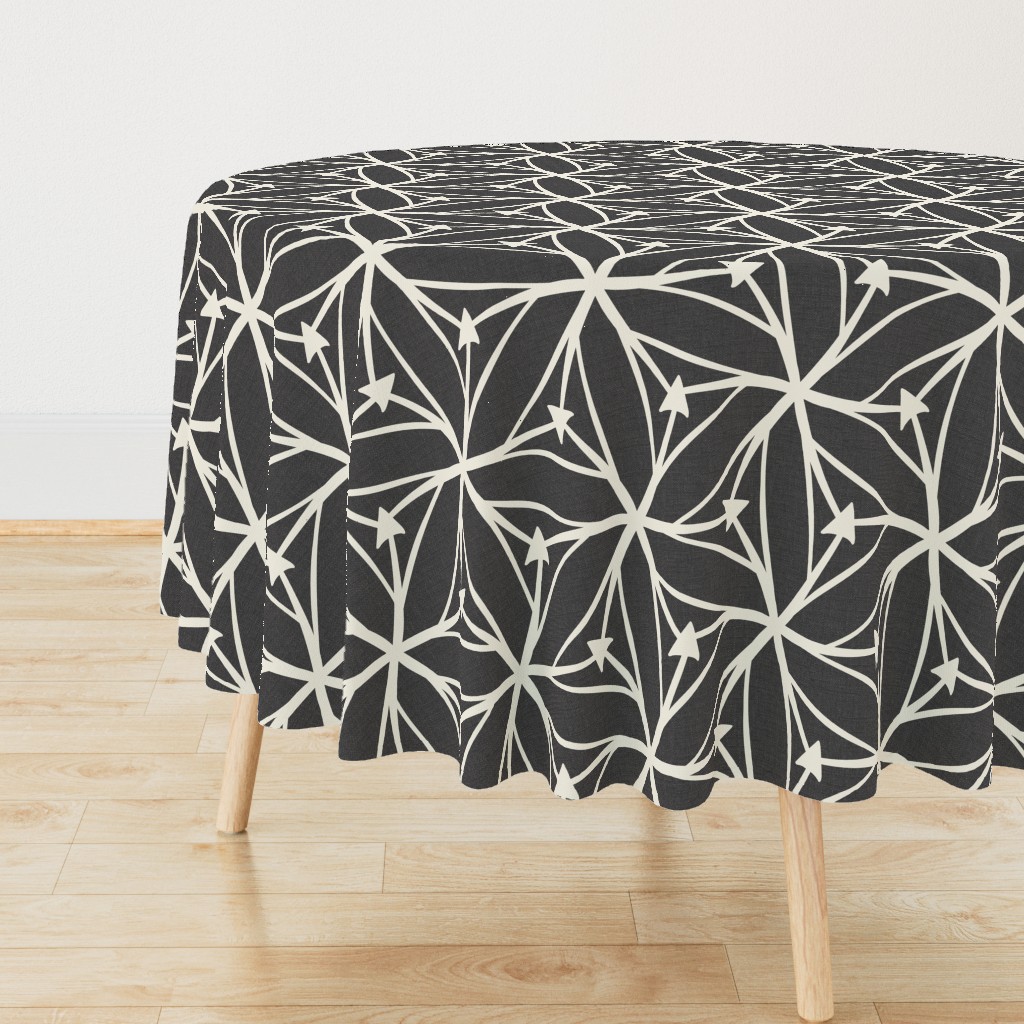 Stargazer - Retro Geometric Textured Charcoal Black Jumbo Scale