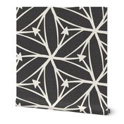 Stargazer - Retro Geometric Textured Charcoal Black Jumbo Scale