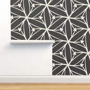 Stargazer - Retro Geometric Textured Charcoal Black Jumbo Scale