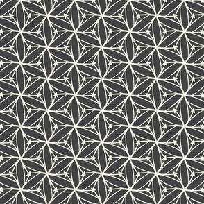 Stargazer - Retro Geometric Textured Charcoal Black Small Scale