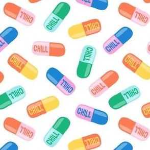 Chill Pill Fabric, Wallpaper and Home Decor | Spoonflower