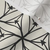 Stargazer - Retro Geometric Textured Ivory Charcoal Black Regular Scale