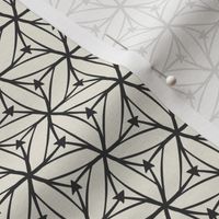 Stargazer - Retro Geometric Textured Ivory Charcoal Black Small Scale