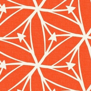 Stargazer - Retro Geometric Textured Red/Orange Large Scale