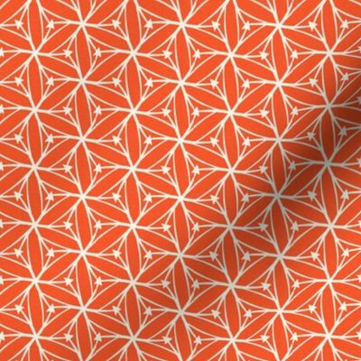 Stargazer - Retro Geometric Textured Red/Orange Small Scale