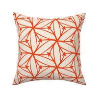 Stargazer - Retro Geometric Textured Ivory Red/Orange Large Scale