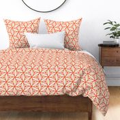 Stargazer - Retro Geometric Textured Ivory Red/Orange Large Scale