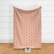 Stargazer - Retro Geometric Textured Ivory Red/Orange Large Scale