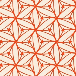 Stargazer - Retro Geometric Textured Ivory Red/Orange Regular Scale