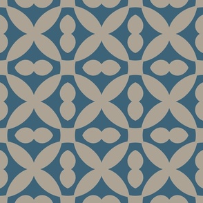  X Tile- Navy and Taupe