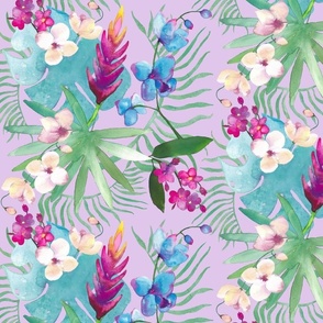 Tropical OG Lavender Purple watercolor floral