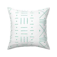 Mud cloth  big x in sea green turquoise and white 24