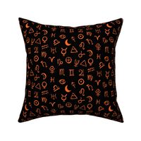 Zodiac Symbols  // Orange  on Black