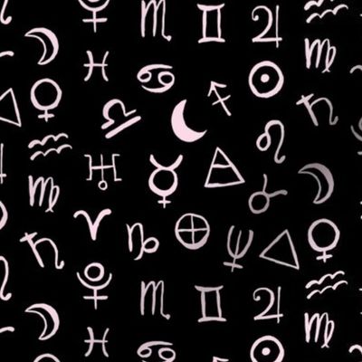 Zodiac Symbols  // Blush  on Black
