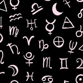 Zodiac Symbols  // Blush  on Black