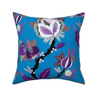  Jacobean Floral - Vivid Blue/Purple