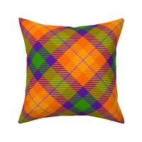 Large Scale Colorful Halloween Plaid for Fall Autumn in Purple Orange Lime Green