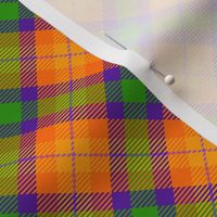 Small Scale Colorful Halloween Plaid for Fall Autumn in Purple Orange Lime Green