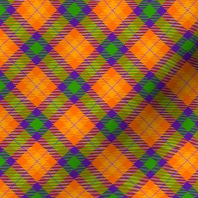 Small Scale Colorful Halloween Plaid for Fall Autumn in Purple Orange Lime Green