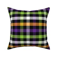 Large Scale Colorful Halloween Plaid for Fall Autumn in Purple Orange Black Green
