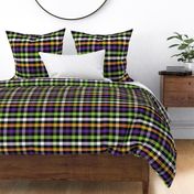 Large Scale Colorful Halloween Plaid for Fall Autumn in Purple Orange Black Green
