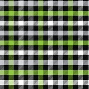 Small Scale Witchy Halloween Plaid for Fall Autumn in Green Black Grey White
