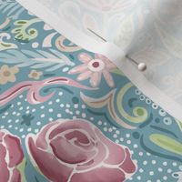 rococo rose damask normal scale