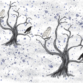 Spooky Trees With Birds
