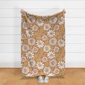 Groovy Golden Rainbow Floral Gold BG -XL Scale