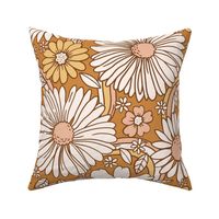 Groovy Golden Rainbow Floral Gold BG -XL Scale