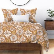 Groovy Golden Rainbow Floral Gold BG -XL Scale