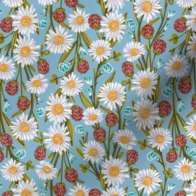 daisy chain, sky blue