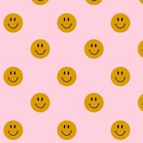 Smiley faces - pink and yellow