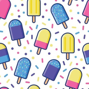 Colorful Popsicles with Sprinkles
