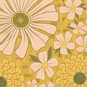 Retro Ditsy Floral - Marigold  large